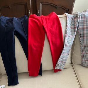 Janie and Jack Navy, Red, and Plaid Leggings